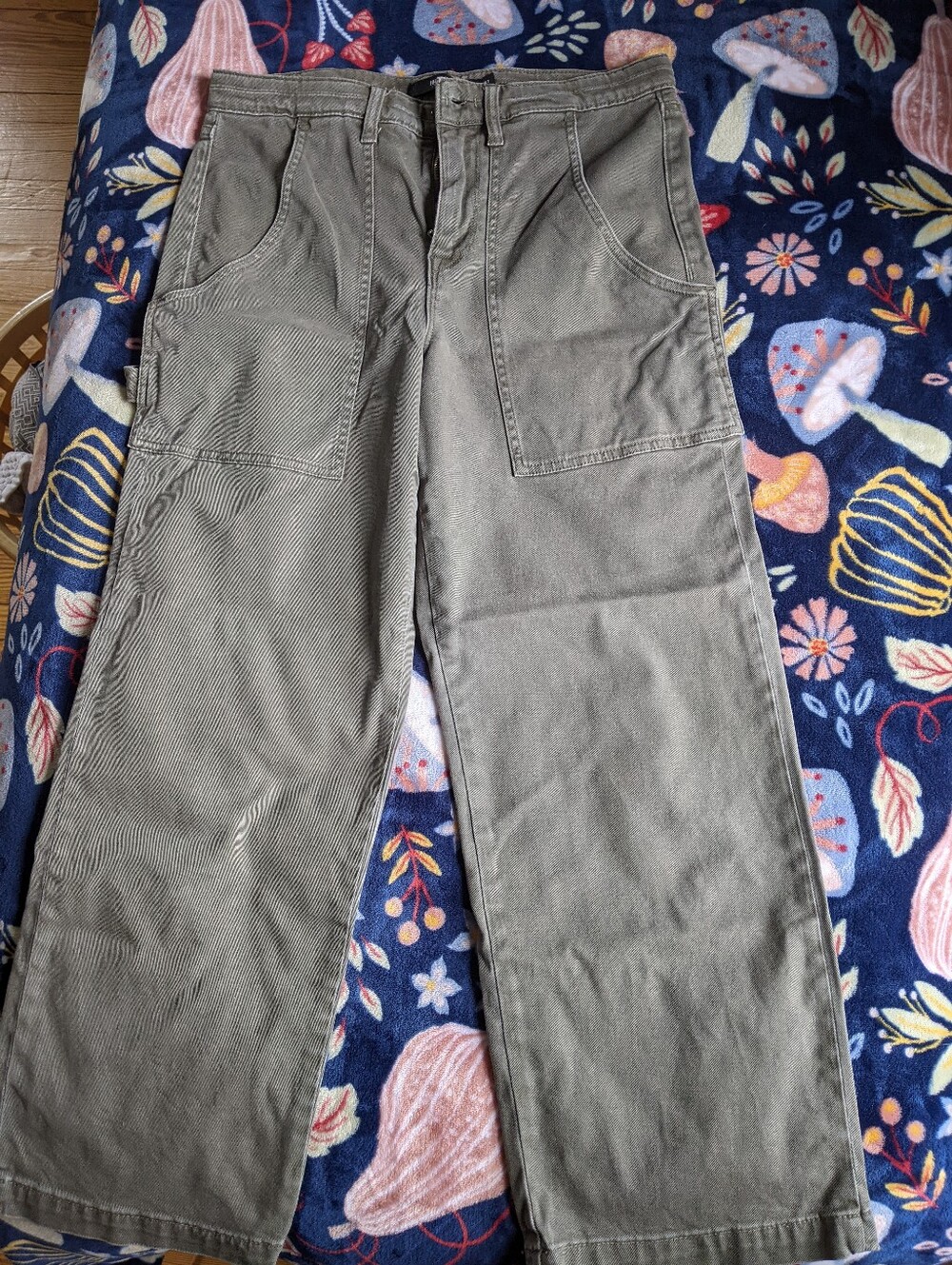 Hudson 'nico' Cropped Olive Green Utility Work Pants Size 27
